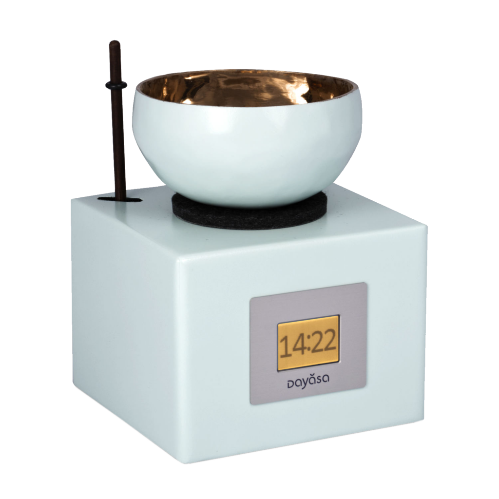 klangschalenuhr kaala mint mit klangschale klangschalenuhr